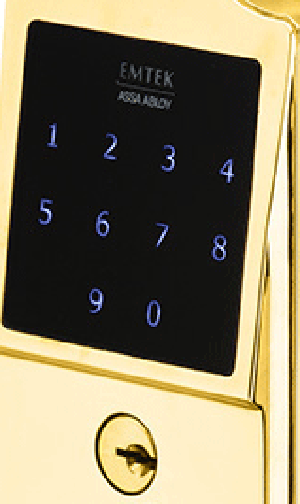Emtek EMTouch Classic Style Electronic Keypad Entry Set with Lever (Polished Brass Finish)