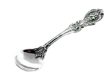 Floral Design Sterling Salt Spoon