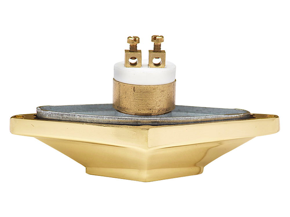 3 1/4 Inch Solid Brass Art Deco Diamond Doorbell (Polished Brass Finish)