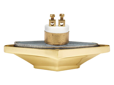 3 1/4 Inch Solid Brass Art Deco Diamond Doorbell (Polished Brass Finish)