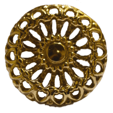 1 1/2 Inch Floral Wheel Knob (Polished Brass Finish)