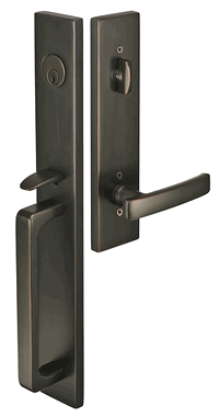 Solid Brass Lausanne Style Entryway Set (Oil Rubbed Bronze Finish)
