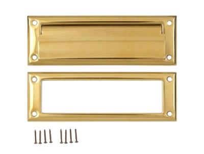 8 7/8 Inch Brass Mail & Letter Flap Slot (Lifetime Polished Brass Finish)