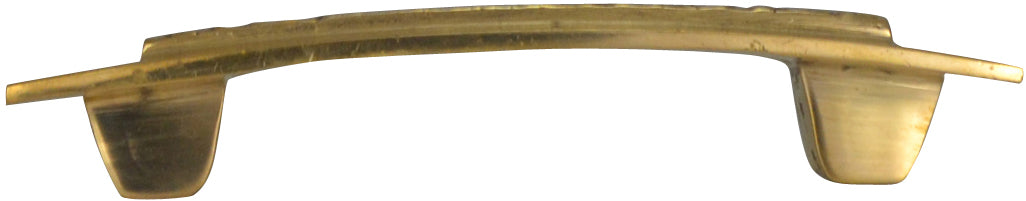 5 Inch Overall (3 1/2 Inch c-c) Solid Brass Craftsman Hammered Drawer Pull (Polished Brass Finish)