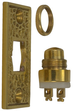 Craftsman Style Door Bell In Solid Brass (Polished Brass Finish)