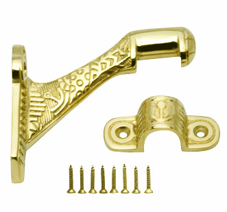 3 1/2 Inch Solid Brass Lost Cast Wax Windsor Stair Rail Bracket