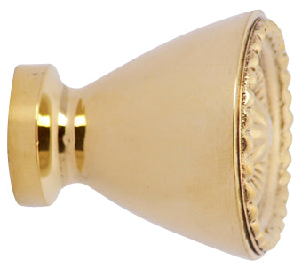 1 1/4 Inch Solid Brass Beaded Star Round Knob (Polished Brass Finish)