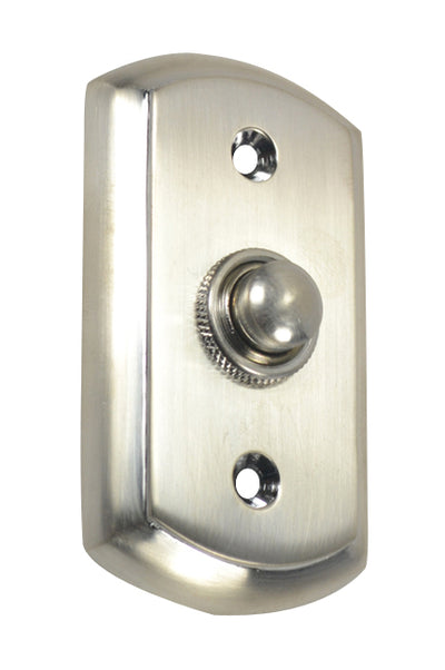 3 1/8 Inch Solid Brass Traditional Doorbell Button (Brushed Nickel)