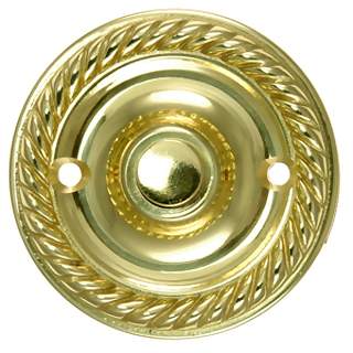 2 1/3 Inch Diameter Solid Brass Doorbell Button Polished Brass Finish