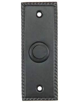 3 1/3 Inch Solid Brass Doorbell Button (Flat Black Finish)