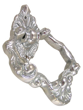 4 Inch Ornate Shell Pattern Ring Pull (Brushed Nickel Finish)