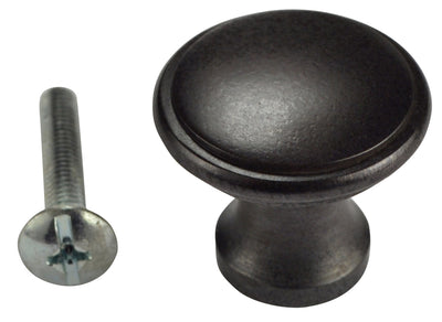 1 Inch Brass Flat Top Cabinet Knob (Oil Rubbed Bronze Finish)