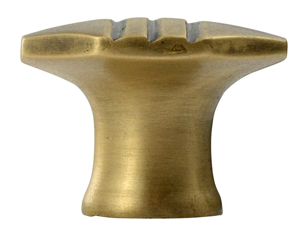 1 1/10 Inch Solid Brass Black Stripe Octagon Knob (Antique Brass Finish)