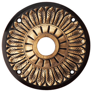 Solid Brass Feather Style Rosettes (Antique Brass Finish)