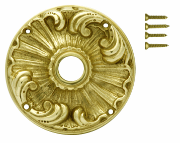 Romanesque Solid Brass Rosette Plate (Polished Brass Finish)