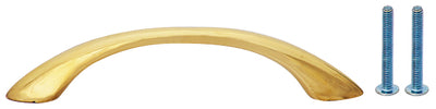 5 Inch Overall (4 Inch c-c) Traditional Solid Brass Pull (Polished Brass Finish)