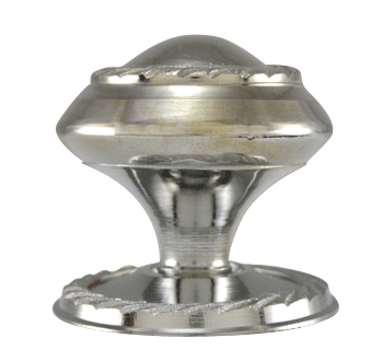1 Inch Solid Brass Georgian Roped Round Knob (Polished Chrome Finish)