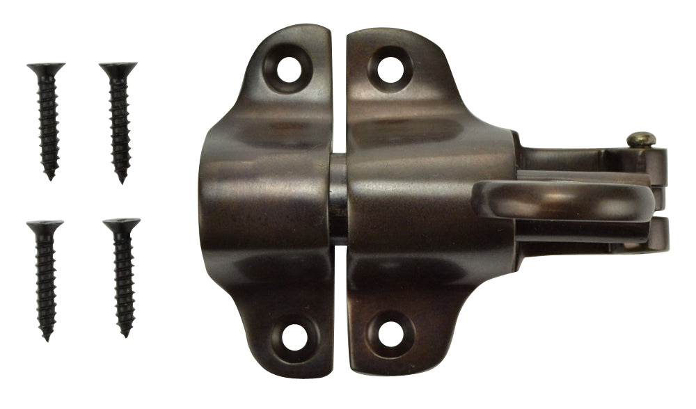 Solid Brass Traditional Transom Window Latch (Oil Rubbed Bronze Finish)