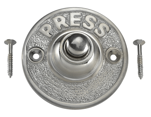 Classic American PRESS Doorbell Push Button (Brushed Nickel Finish)