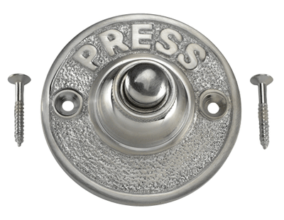 Classic American PRESS Doorbell Push Button (Brushed Nickel Finish)