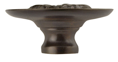1 4/5 Inch Solid Brass Florid Leaf Knob (Oil Rubbed Bronze Finish)