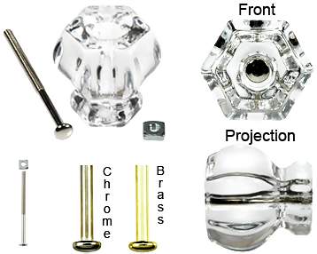 1 Inch Crystal Clear Cabinet Knobs
