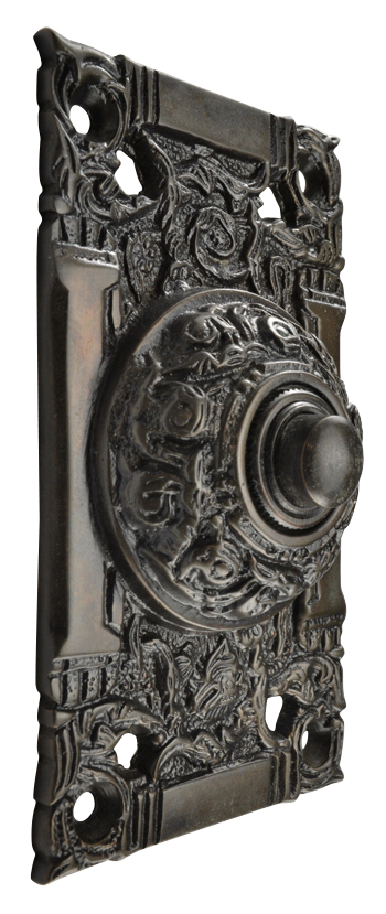 4 1/4 Inch Art Nouveau Solid Brass Doorbell (Oil Rubbed Bronze Finish)