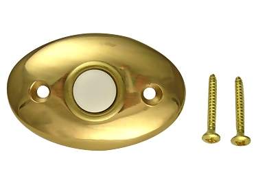 2 3/8 Inch Solid Brass Door Bell Button (Polished Brass Finish)