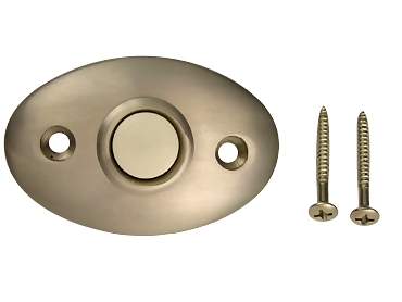 2 3/8 Inch Solid Brass Door Bell Button (Satin Nickel Finish)