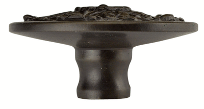2 Inch Solid Brass Victorian Floral Knob (Oil Rubbed Bronze Finish)