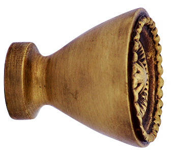 1 1/4 Inch Solid Brass Beaded Star Round Knob (Antique Brass Finish)