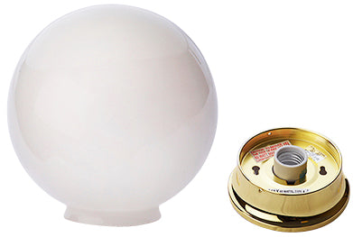 Sphere Glass Overhead Light Fixture (Polished Brass Finish)