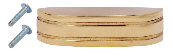 2 3/4 Inch Overall (2 1/2 Inch c-c) Solid Brass Art Deco Simple Cup Pull (Polished Brass Finish)
