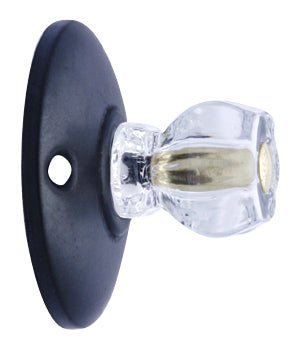 Art Deco Style Oil Rubbed Bronze and Clear Glass Robe Hook