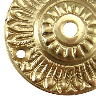 2 Inch Solid Brass Feather Backplate (Polished Brass Finish)