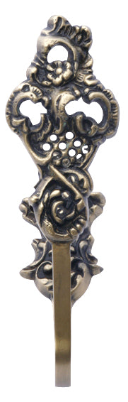 Solid Brass Curtain Tie Back - Baroque Style (Antique Brass Finish)