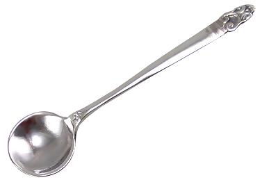 Milano Italian Pattern Sterling Silver Salt Spoon