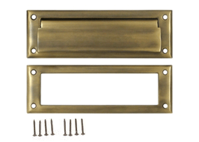 8 7/8 Inch Brass Mail & Letter Flap Slot (Antique Brass Finish)