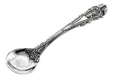 Old English Floral Pattern Sterling Silver Salt Spoon