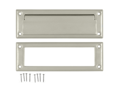 8 7/8 Inch Brass Mail & Letter Flap Slot (Satin Nickel Finish)