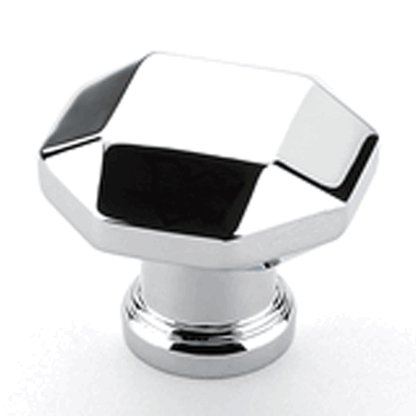1 1/4 Inch Faceted Menlo Park Knob (Polished Chrome Finish)