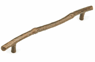 15 5/8 Inch (12 Inch c-c) Mountain Branch Pull (Ancient Bronze Finish)