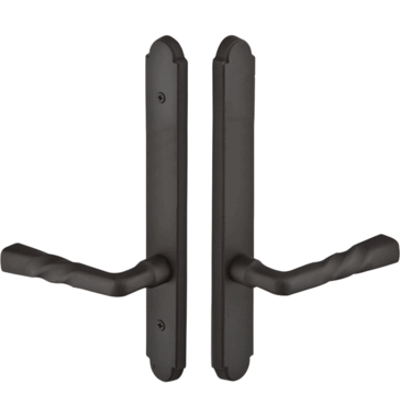 Solid Brass Arched Style Dummy Pair Multi Point Lock Trim (Matte Black Finish)