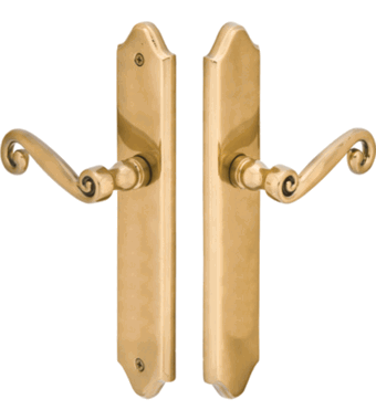 Solid Brass Concord Euro Style Dummy Pair Multi Point Lock Trim (Antique Brass Finish)