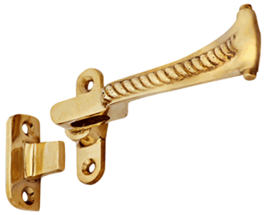 Solid Brass Georgian Roped Universal Style Casement Window Latch (Lacquered Brass Finish)