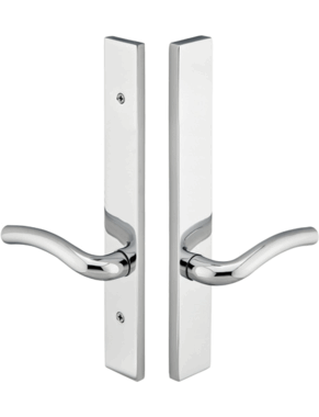 Solid Brass Modern Style Dummy Pair Multi Point Lock Trim (Polished Chrome Finish)