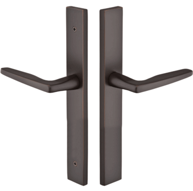 Solid Brass Modern Style Euro Dummy Pair Multi Point Lock Trim (Oil Rubbed Bronze Finish)