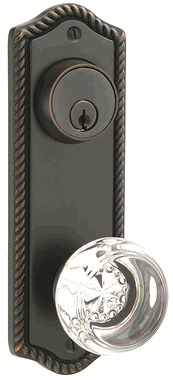 Solid Brass Rope Single Keyed Style Passage Entryway Set (Oil Rubbed Bronze Finish)
