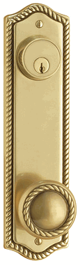 Solid Brass Rope Single Keyed Style Passage Entryway Set (Antique Brass Finish)