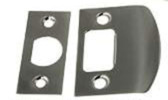 Solid Brass Standard Strike Plate and Face Plate (Brushed Nickel Finish)